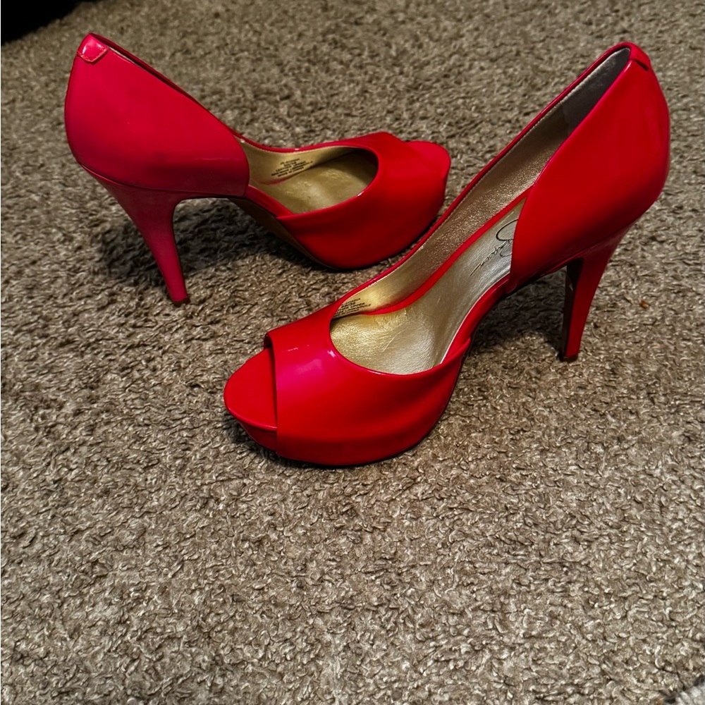 Jessica Simpson Hot pink Peep-Toe Heels